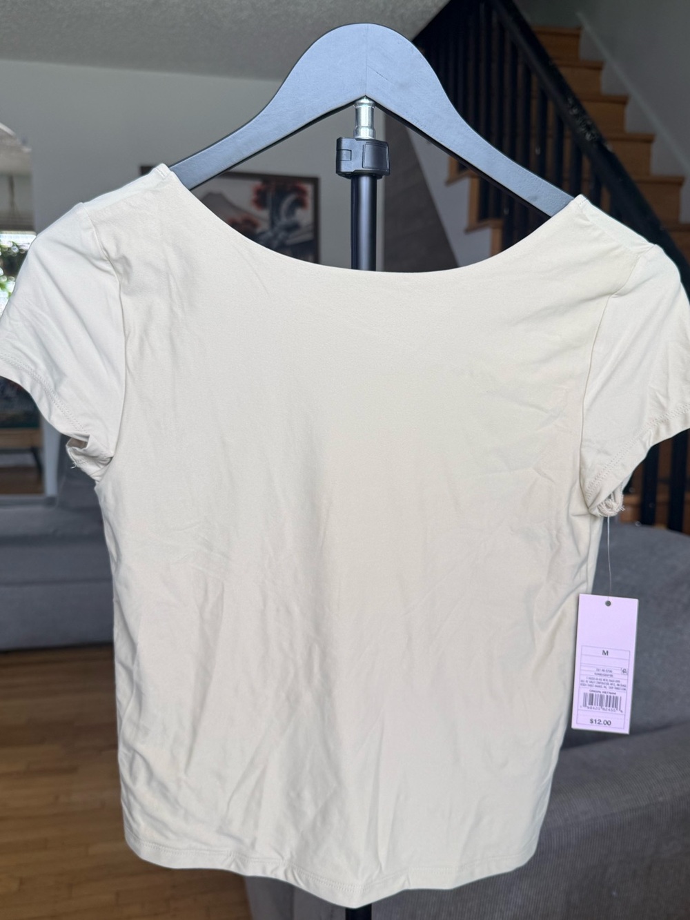 Target Cream Short Sleeve Scoop Neck Tee